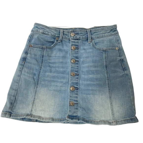 Lot of 2 American Eagle Dark Stretch Jean Shorts Light Denim A-line Mini Skirt 4 - Picture 6 of 11